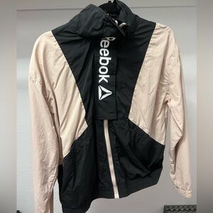 Reebok zip-up windbreaker - tan/black - size S